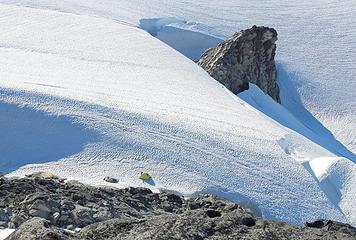 Looking back down on Stefan & our camp