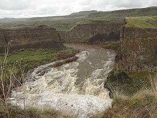 The Palouse River has been above flood stage this week.