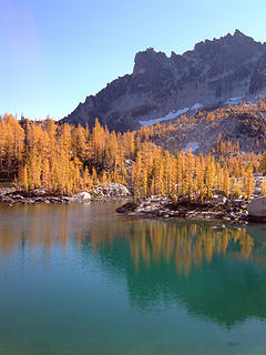 Larches in Fall Splendor at Leprachaun Lake.