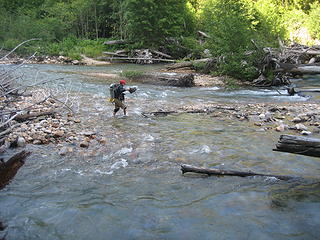 Jayden and the small wet crossing