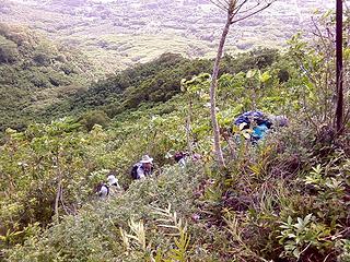 steep trail on olomana