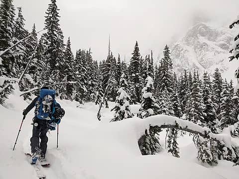 Skiing back up the PCT
