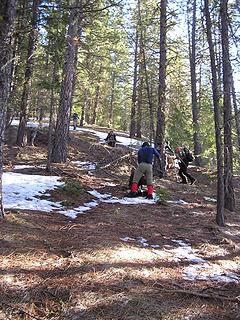 Heading up ridge on dirt