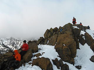 Peter and David on left. Bob, David, and  Barry on summit.