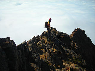 Carla on the gable