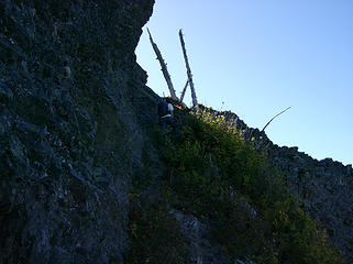 Todd going up the one exposed section