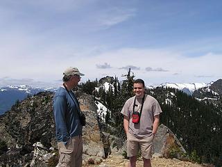 Chris from Woodinville introducing himself to Hiker Jim.