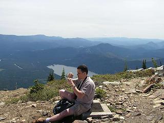 Chris with Lake Wenatchee in the background.  Now he can prove to his Mom that he actually was on this hike.
