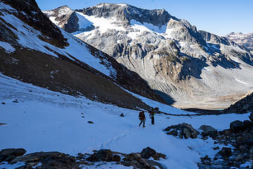 down the snow(ice)field