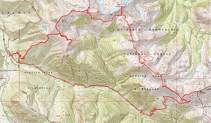 Total 25.4 miles and 12,600' gain over 2 1/2 days.