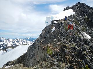 walking down the south peak