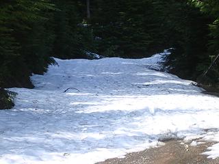 Looking up the road from the lower trailhead