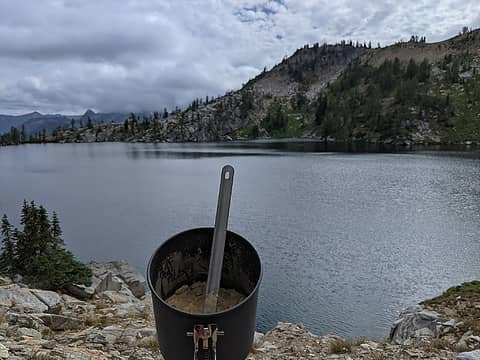 Beef Stroganoff in the pot.