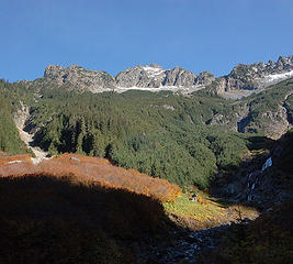 Looking up towards Cadet and Foggy Peak