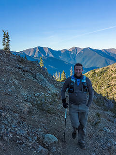 Trevin making his way up the ridge