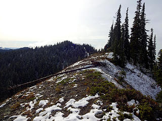 The ridge to the highpoint of Polallie Ridge.