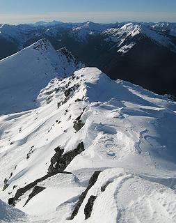 Looking south to the lookout summit