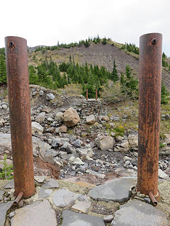 Upper crossing of Rocky Creek. A seasonal suspension bridge is located here.