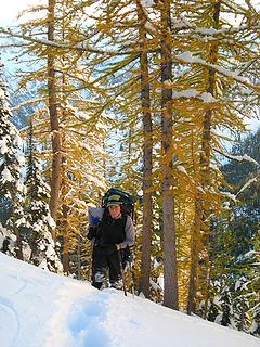 Dicey climbing up the slope