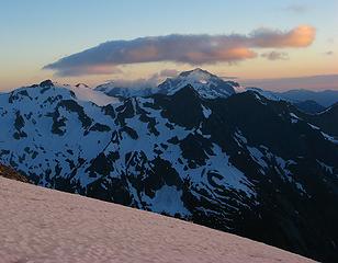 Evening light on Bacon & Pioneer Ridge