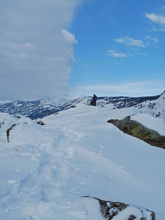 Mark on the summit ridge.