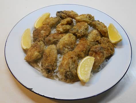 Goose Point oysters on basmati 04/29/23