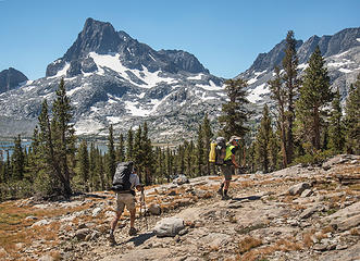 Crossing Island Pass on the JMT