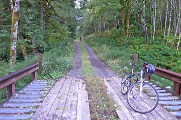 Martin approaches Blowout Creek bridge