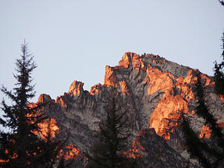 Sunset on Stuart from camp (lots of trees in the way)