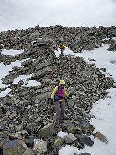 Descending garbage rock on Jeff Davis