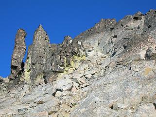 Emerald's upper rocks