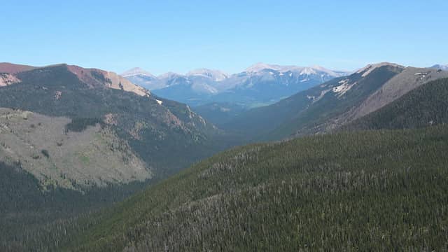 Looking down the Moose Creek drainage, where we will exit.