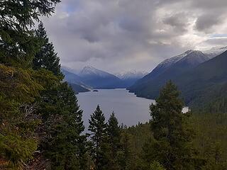 First view of Ross Lake, with Cat Island in the distance