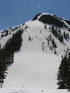 The slopes up to the steep traverse above Hannegan Pass