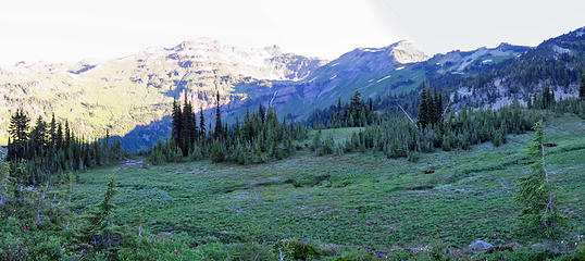 Hiking towards the head of the basin.