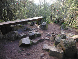 Lookout Tower foundation blocks turned to benches