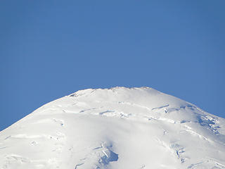 Zoom of Rainier from roadside pullout on Highway 123.