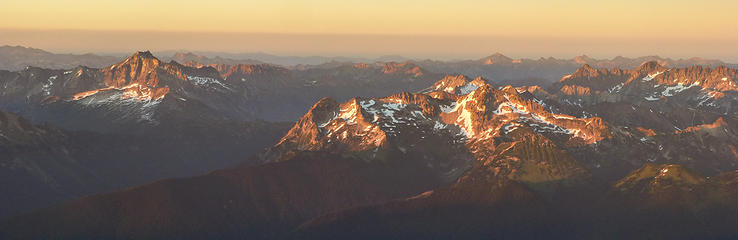 Cascade alpenglow panorama