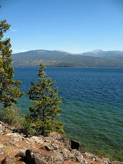 A view of the Selkirk crest from the Kalispell Island Trail, Priest Lake, Idaho.
