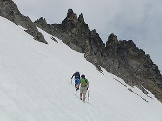 toward the col