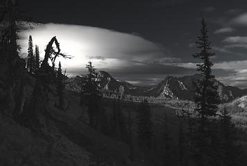 Looking North to Beverly Creek and the Enchantments - B&W