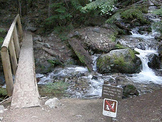 Creek crossing just at start of Crystal Peak/Lakes trail.