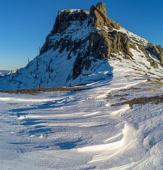 Blastzone Butte with windswept snow