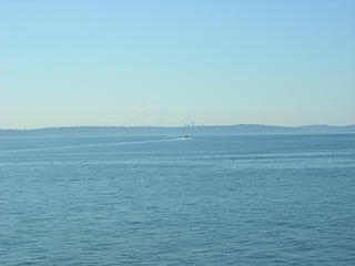 Seattle with Rainier Silhouette in the backround