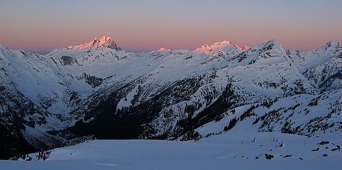 Sunrise touches the summits