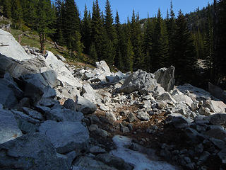 Climbing toward Cooney Lk.