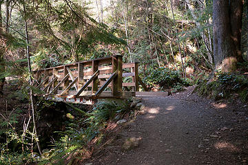 Bridge at the waterfall. 
Oyster Dome via Blanchard, 3/29/13, Bellingham WA