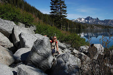 Alti-Babe emerges from the rocks