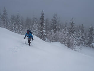 No other tracks this day . . . no skiers, no snowmachiners . . .