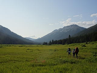 Looking up valley